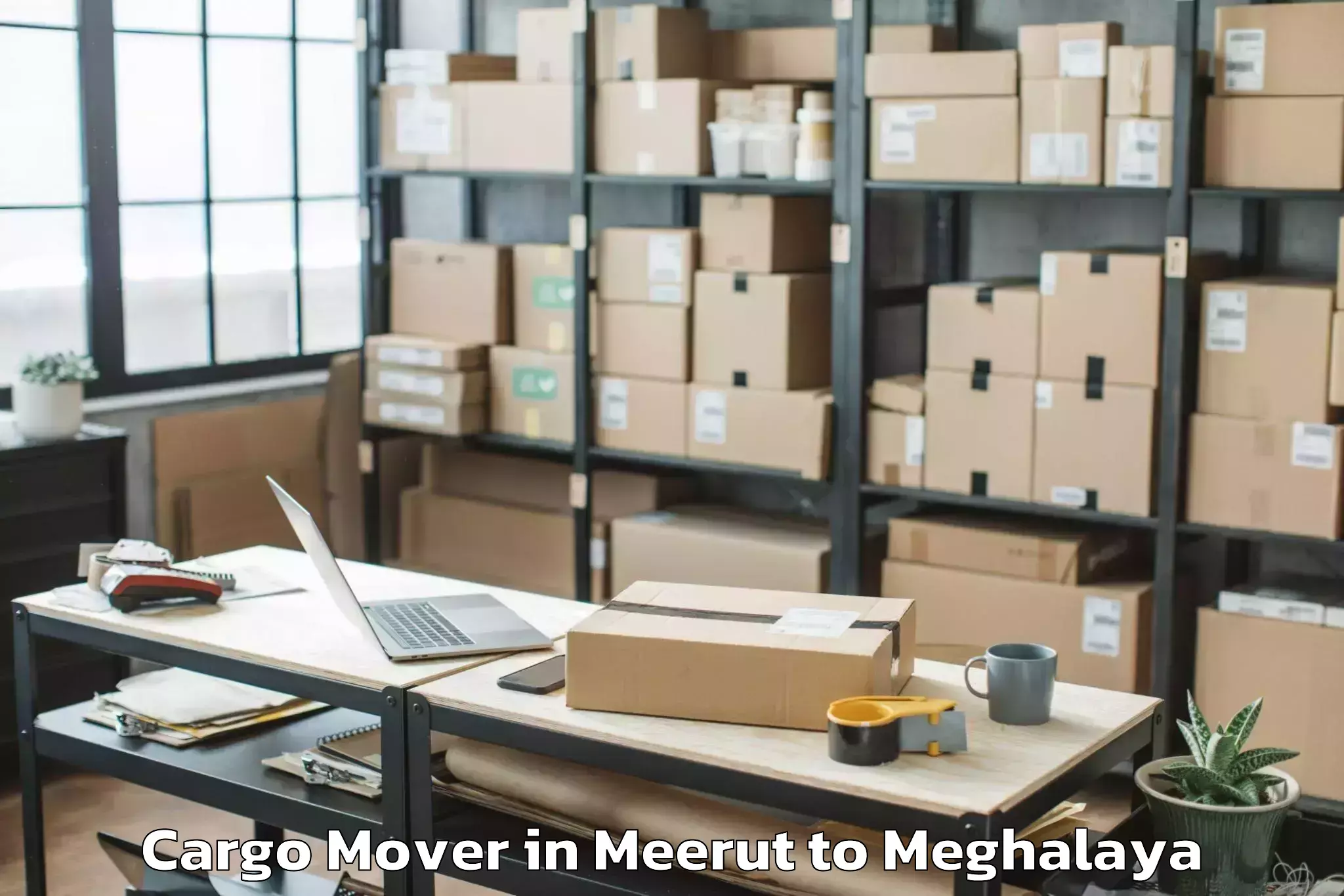 Top Meerut to Pynursla Cargo Mover Available